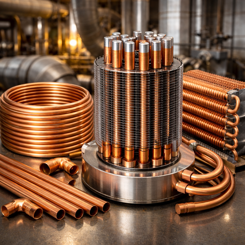 لوله مسی و کلاف مسی در مبدل‌های حرارتی صنعتی