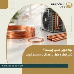 لوله مویی مسی با قطر بسیار کم در کنار کلاف لوله مویی و لوله‌های مسی شاخه‌ای، مورد استفاده در سیستم‌های تبرید و تهویه مطبوع و لوله مسی مویی یخچال